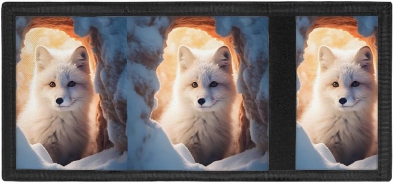 GLUDEAR Kids Boys Girls Wallet Trifold Youth Wallet Coin Pocket Card Holders Animal Wallets Money Organizer,Snow Cave Cute Fox - Image 4